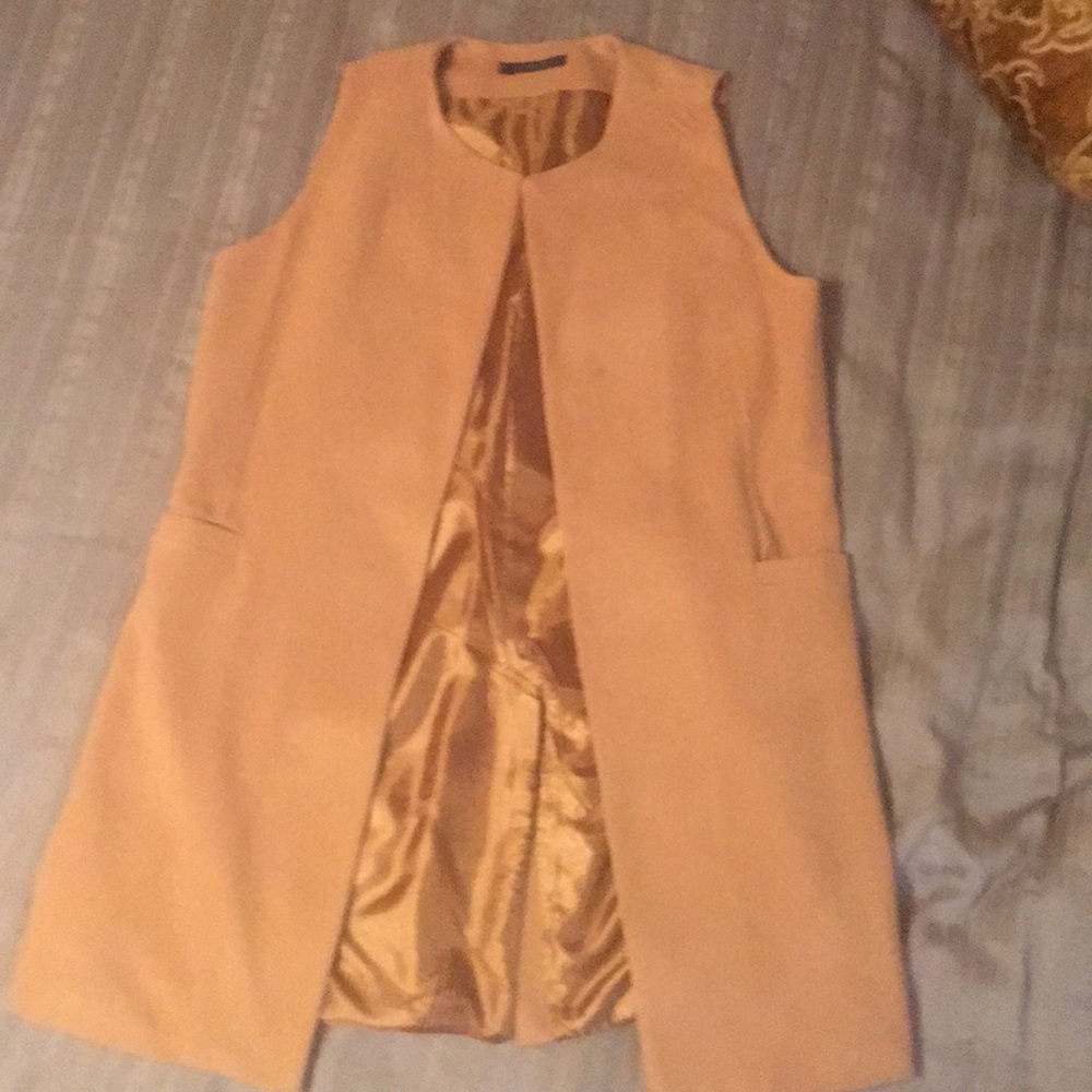 Tan long vest!